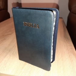 Biblie piele medie lux, bleumarin navy